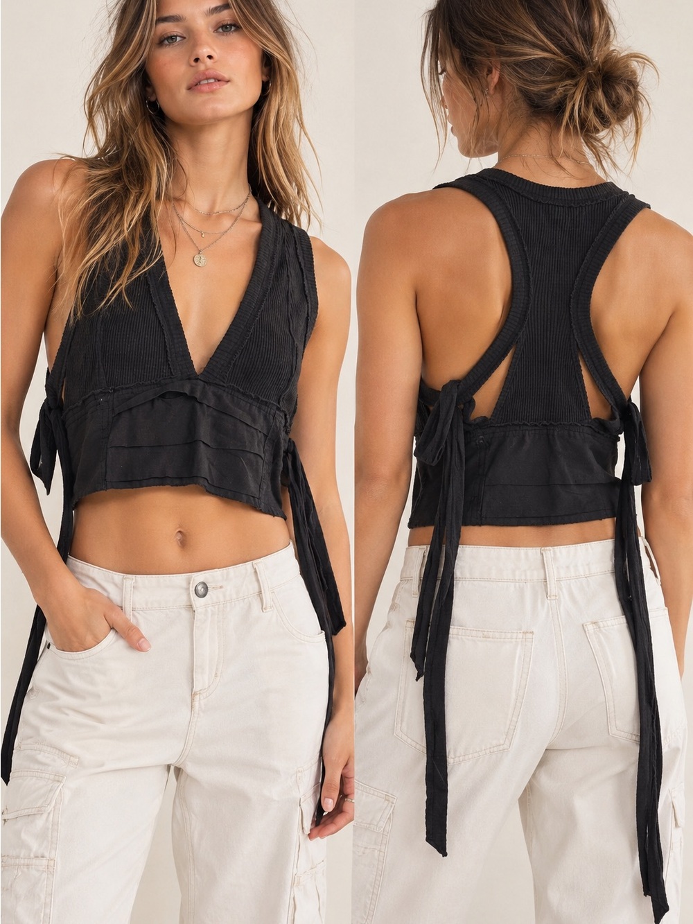 Free People FP One Cropped Interlaken Top Size Small